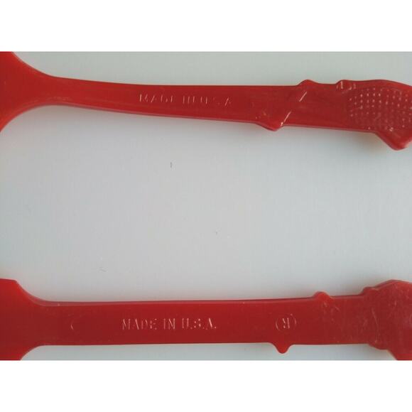 Mr Peanut Planters Nuts Red Spreader & Nut Spoon Original Plastic 1950s Vintage - Picture 10 of 11